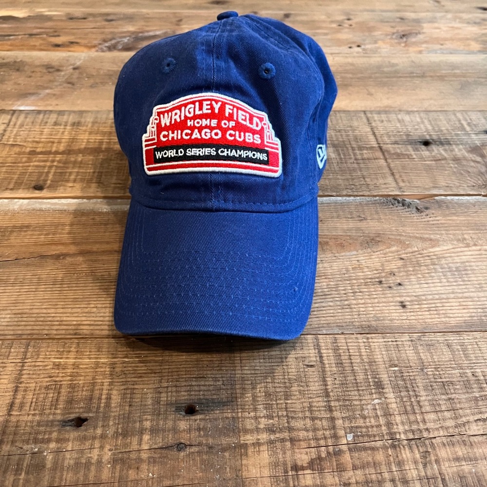 New Era 9TWENTY Chicago Cubs Wrigley Field World Series Champions Hat Blue MLB